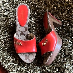 Orange Coach shoes. Gently worn but like new. Size 8.